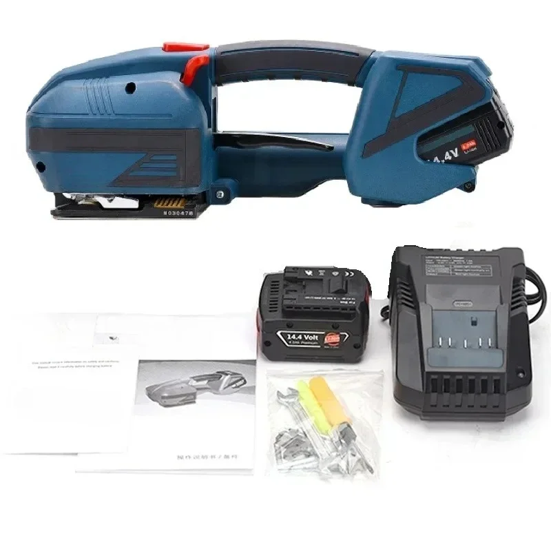 

Portable Electric Strapping Machine V2 13mm-16mm Automatic Packaging Tool with 2 Batteries for PET PP Belt