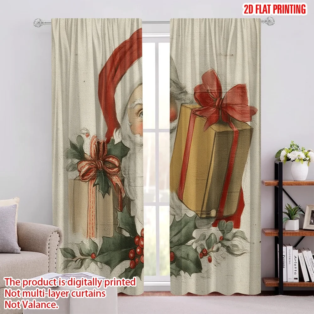 

2 шт., 2D-печать самолета, современные шторы, винтажная полиэфирная ткань Санта-Клауса (без стержня), уличные украшения для спальни,