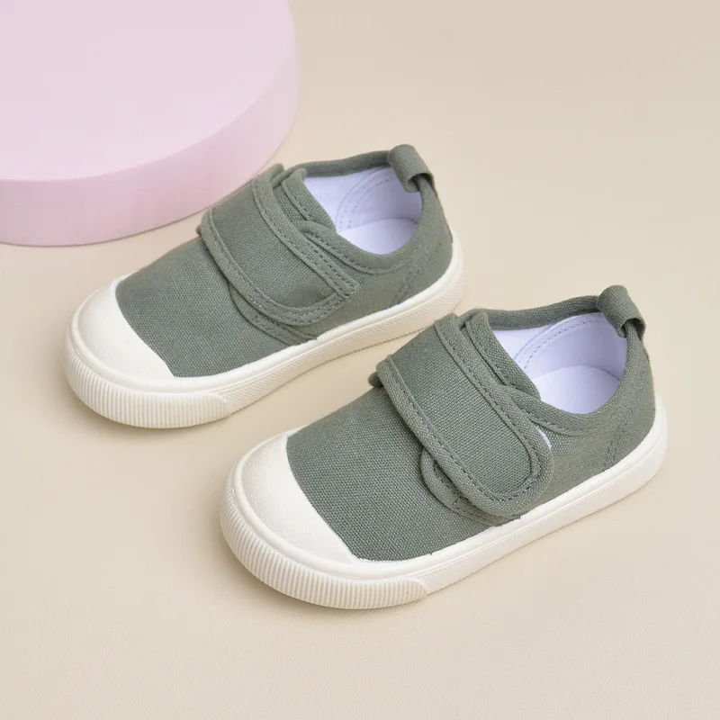 Spring Children Canvas Shoes Fashion Solid Color Breathable Kids Shoes Boys Casual Sneakers Soft Bottom Anti Slip Girls Shoes