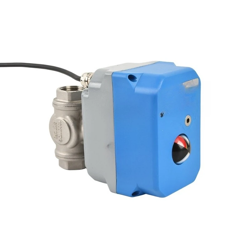 

30Nm electric stainless steel ball valve DN32 DC9-36V three-wire two-control belt feedback signal