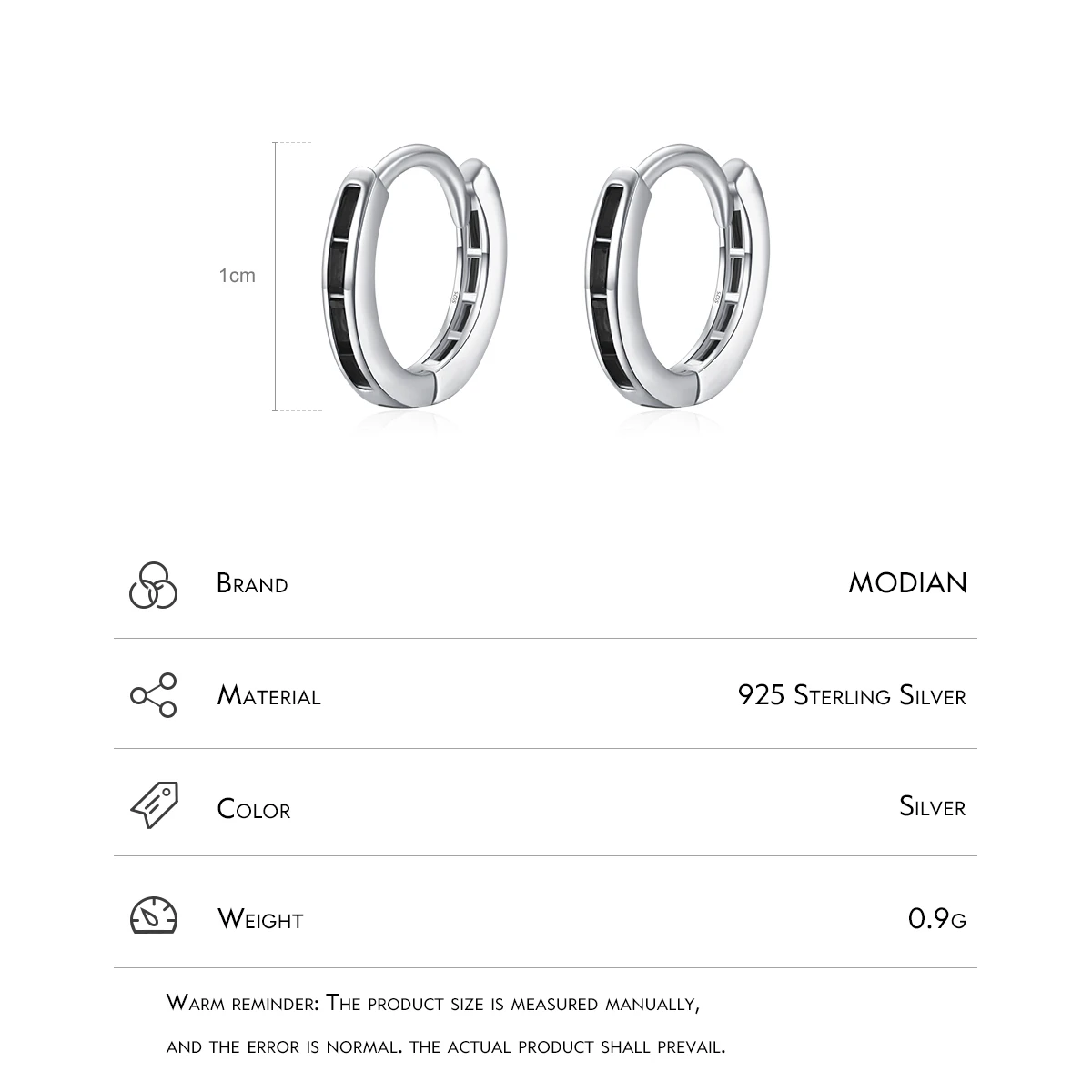 MODIAN 925 Sterling Silver Rainbow Colorful Ear Buckles Emerald Cut Zircon Stackable Hoop Earrings For Women Party Fine Jewelry