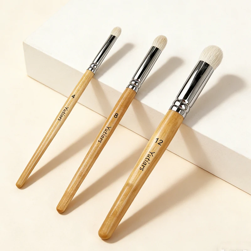 Ensemble de 3 pinceaux miniatures pour peinture - Pinceaux à poils de chèvre de qualité supérieure pour la construction de modèles, kit de pinceaux pour artisanat miniature