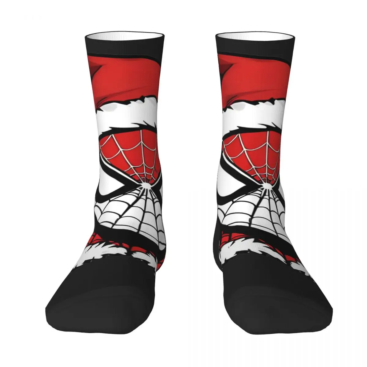 Christmas Spiderman SuperHero Stockings Men Socks Comfortable Novelty Socks Autumn Running Non Skid Custom Socks Gift