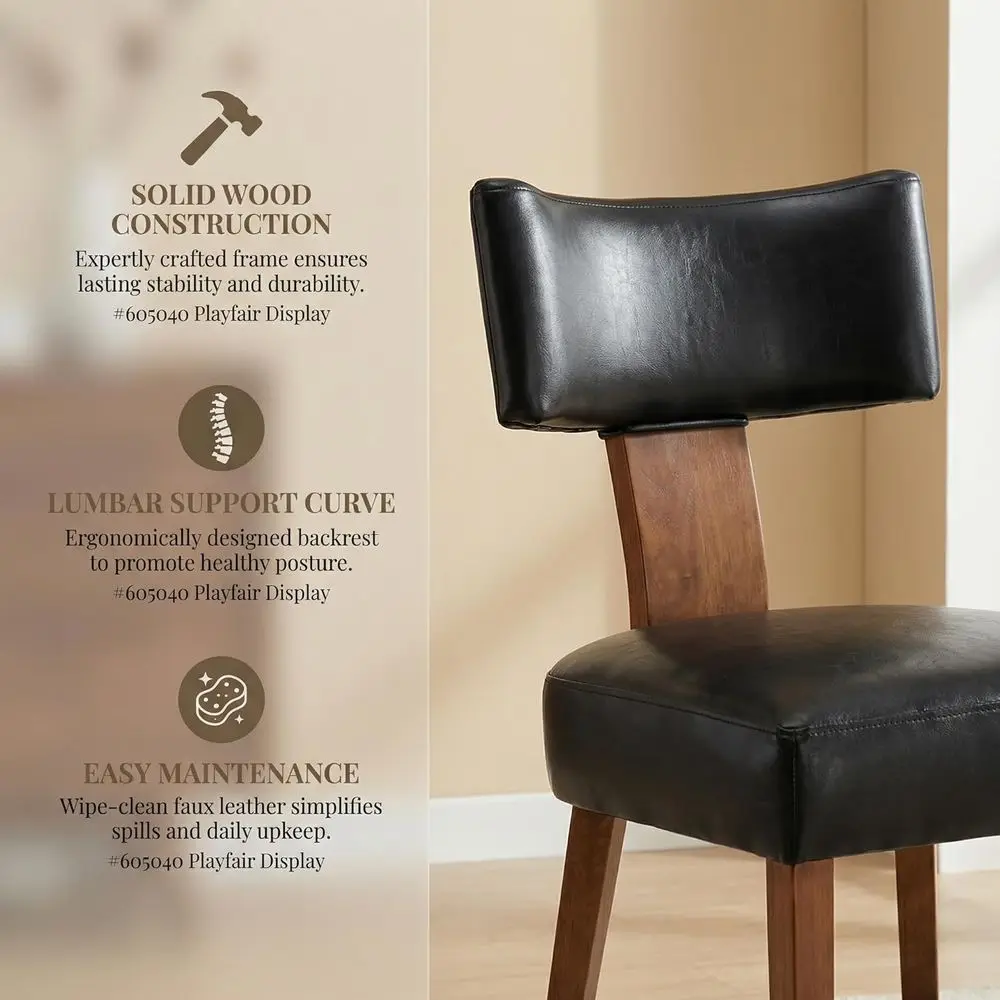 Black PU Dining Chairs 4