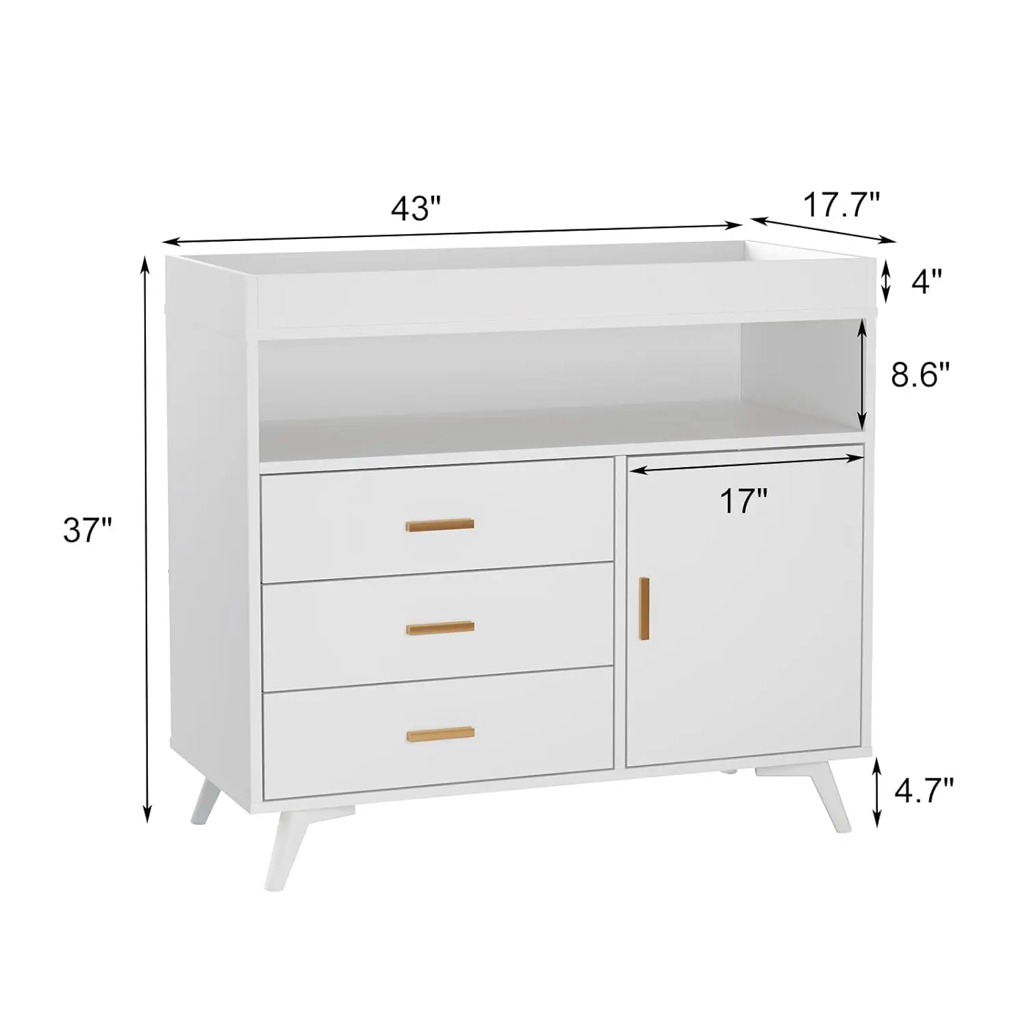 طاولة تغيير الحفاضات الخشبية، خزانة ملابس ذات 3 أدراج مع سطح طاولة متغير، محطة تغيير الحفاضات الخشبية مع رف مفتوح #6
