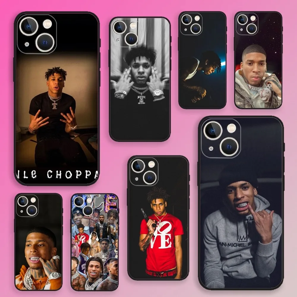 

NLE Choppa Rapper Phone Case For iPhone 15,14,13,12,11,Plus,Pro Max,XS,X,XR,SE,Mini,8,7 Soft Silicone Black Cover