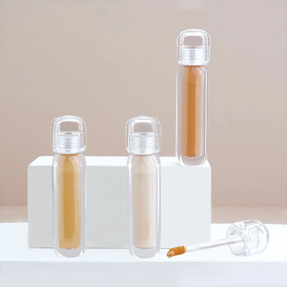 Paleta płynnych korektorów w przezroczystych butelkach, 18 kolorów, pełne krycie, wodoodporne, private label, własne logo, wegański makijaż, sprzedaż hurtowa.