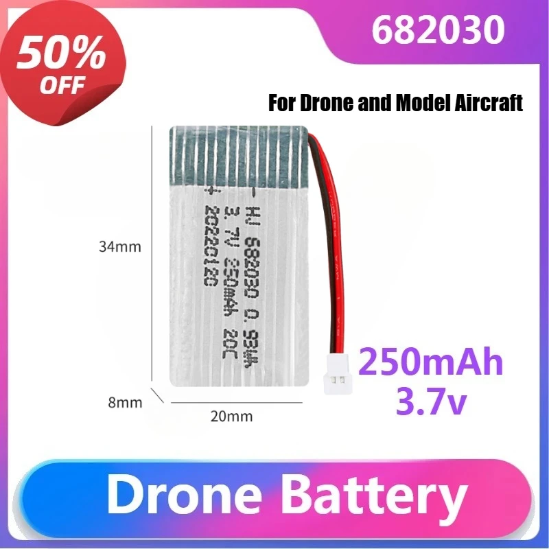 682030 Batteria Drone per RC H8 H48 Mini H8 RC Quadcopter Parti 3 pezzi 3.7V 250mAh Batteria