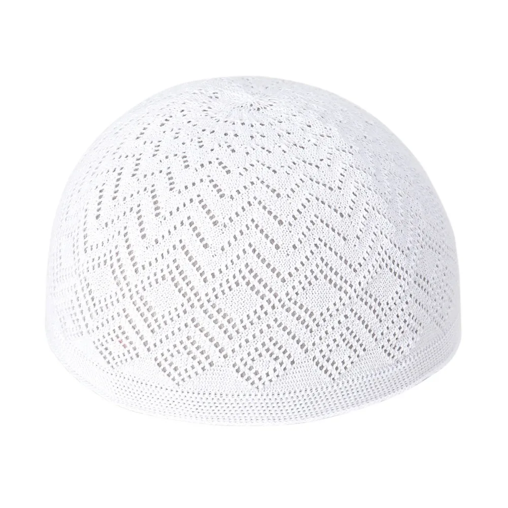 

Quality Mesh Men Prayer Hats Breathable Unisex Jewish India Caps Solid Color Knitted Beanie Cap