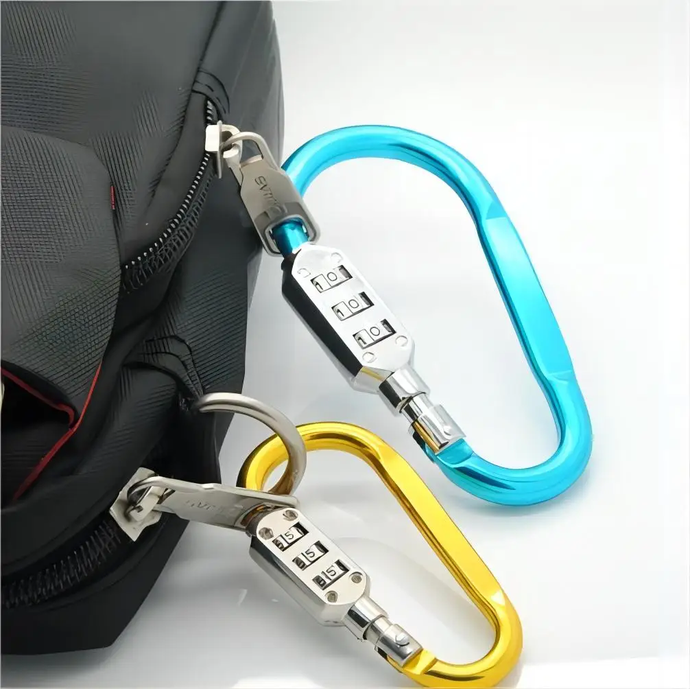 Aluminum Alloy D-type Buckle Backpack Combination Lock Padlock Buckle Basket Helmet Lock Gourd Buckle Waterproof Anti-theft Hook