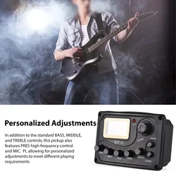 Acoustic Guitar Pickup Folk Classical Guitar Pickup Equalizer Volume/Bass/Middle/Treble/Pres/MIC.PI Pickup Tuner/Phase