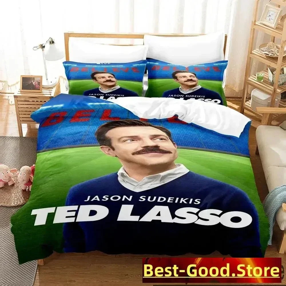 3D Print Ted Lasso Bedding Set Duvet Cover Bed Set Quilt Cover Pillowcase Comforter king Queen Size Boys Adult Bedding Set