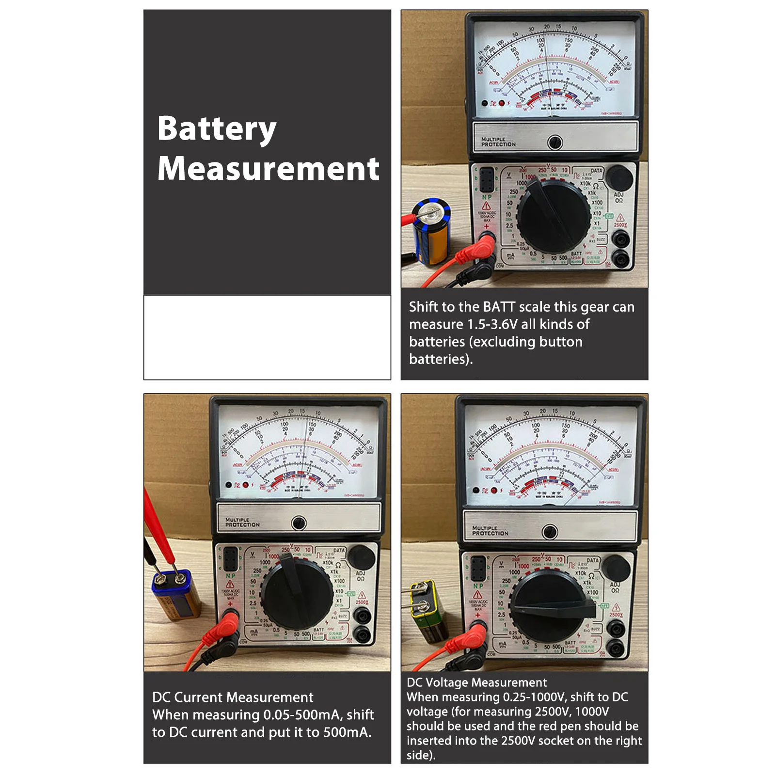 مقياس متعدد تناظري، صفارة ميكانيكية عالية الدقة مقاومة للحرق، حماية كاملة، علبة بلاستيكية مغناطيسية خارجية MF47C