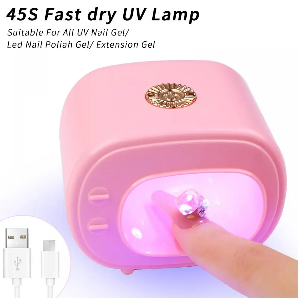 16W Mini Nail Dryer Machine Portable UV LED Manicure Lamp uso domestico lampada per unghie per la polimerizzazione del Gel vernice per smalto con cavo USB