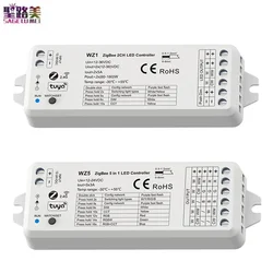 Zigbee-ランプ,調光器,シングルカラー,rgb,rgbw,rgbcct,zigbee,tuya wz1,wz5,5ch,3a,5 in 1,ワイヤレスDC 12-24v、36v