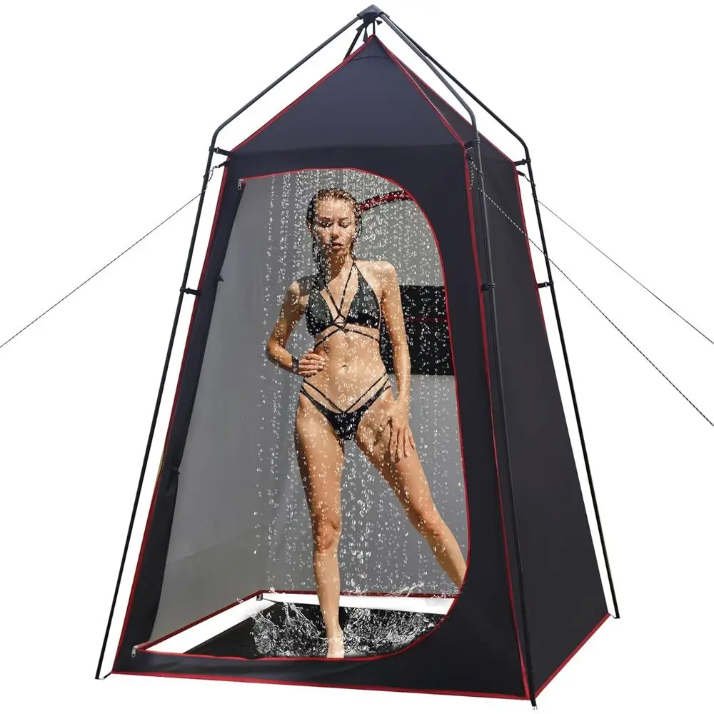 

Portable Outdoor Shower Tent with Floor and UPF 50+ Protection, Ideal for Camping, Hiking, Fishing, and Beach.