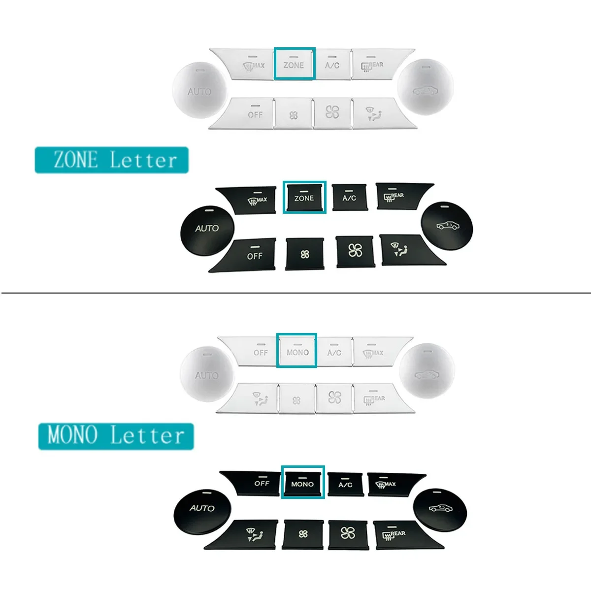 AC Heater Climate Control & Multimedia Volume Switch Button Cover Trim Sticker For Mercedes BENZ C E GLK Class W204 W212 X204