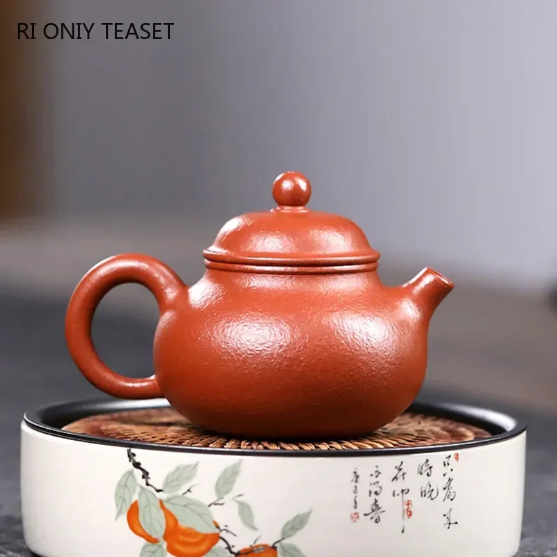 120ml Yixing Purple Clay Teapot Master Handmade Small Capacity Tea Pot Authentic Raw Ore Kettle Chinese Zisha Tea Set Gifts