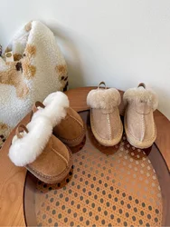 Size 15-30 Baby Plush Shoes Winter New Cotton Shoes Girls' Fashion Warm Cotton Slippers Baby Soft Sole Walking Casual Shoes