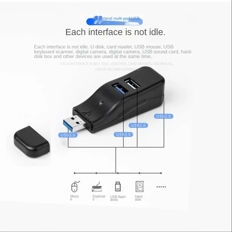 Адаптер usb-хаб 3,0 2,0 подходит для портативного компьютера высокоскоростной концентратор USB 3,0 внешний 4-портовый удлинитель USB