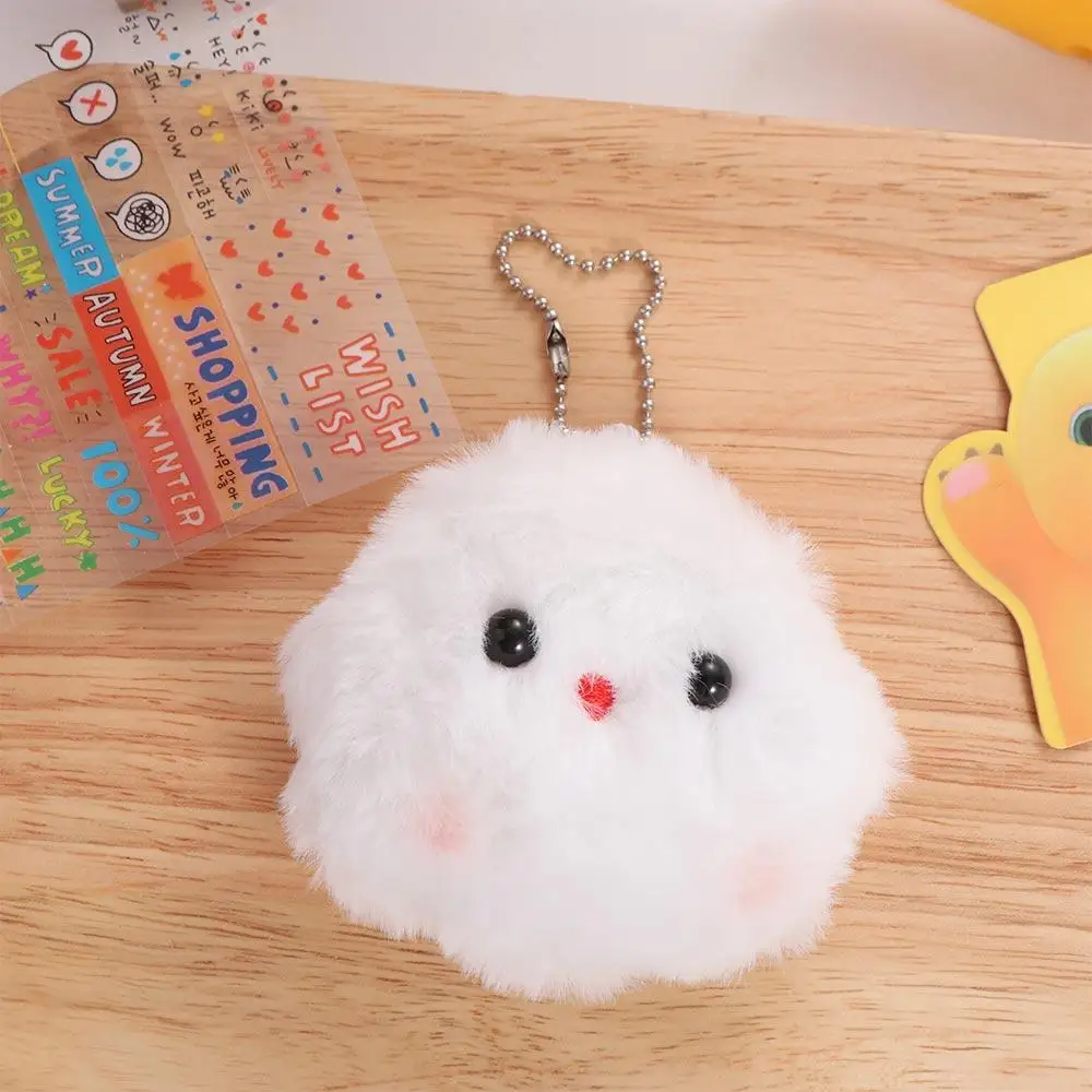 PP Cotton White Ghost Keychain Halloween Plush Ghost Doll Anime Keyring Soft Fluffy Stuffed Doll Key Chain Bag Accessories