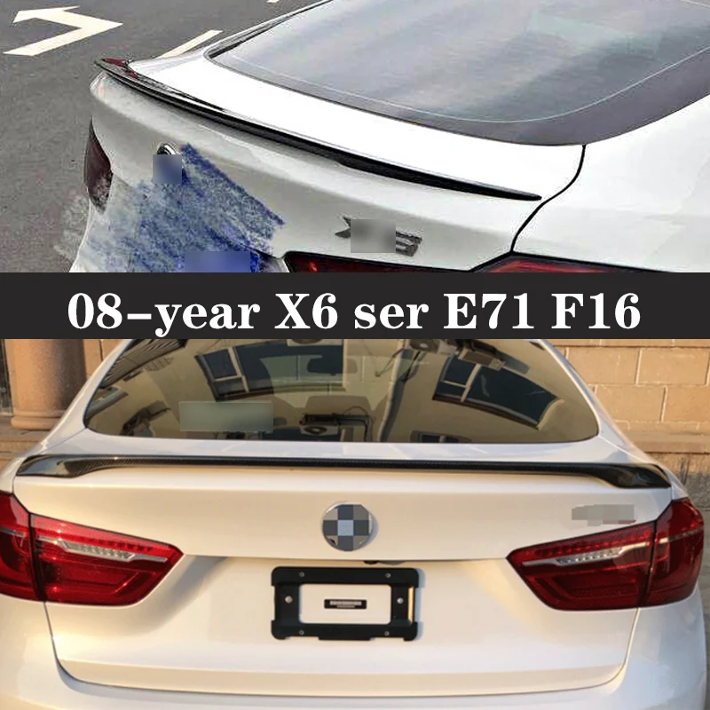 

For BMW X6 Series E71 F16 2007+ Carbon Fiber Spoiler Shunt Rear Tail fins Duckbill Car Wing Retrofit the rear wing Body Kit