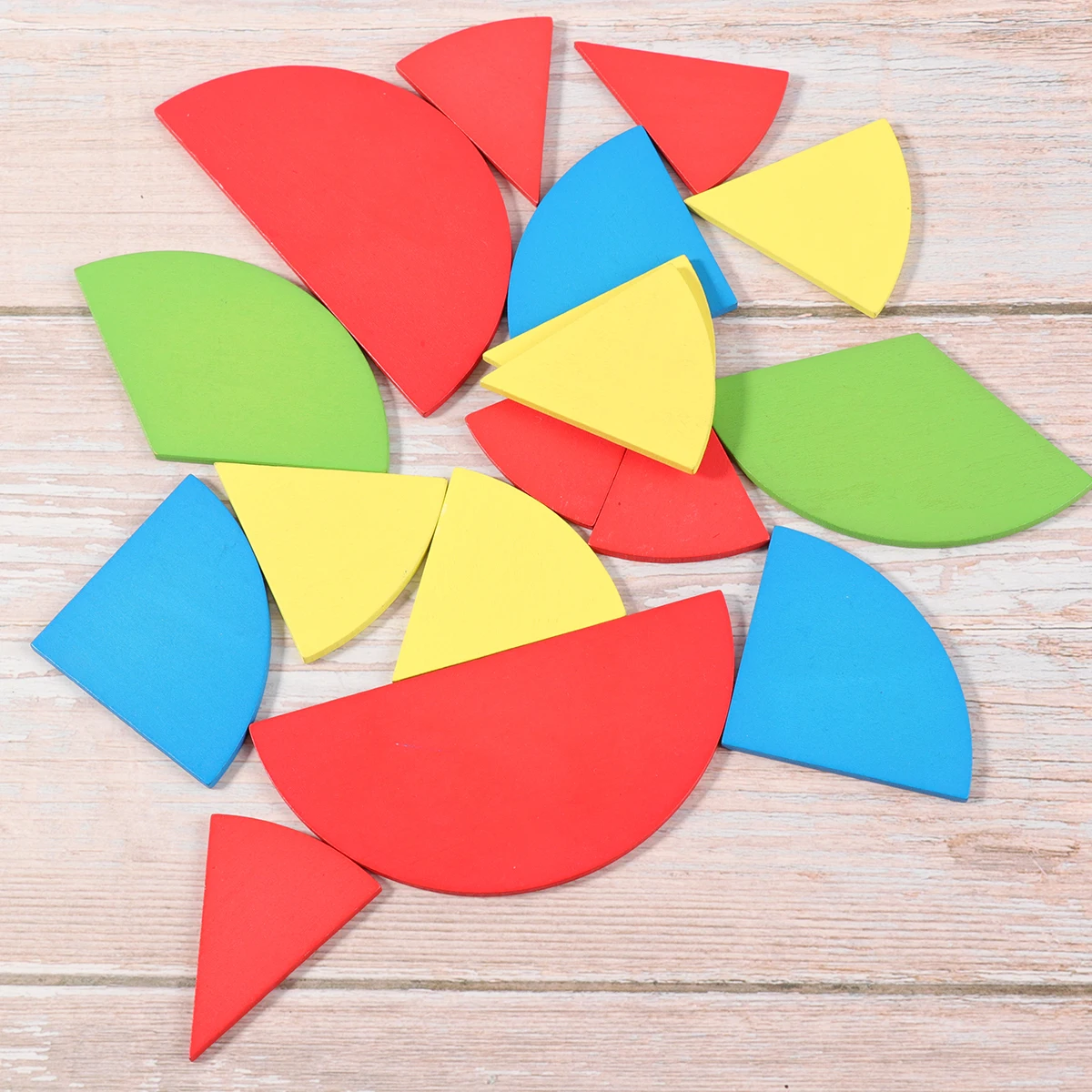 Wooden Fraction Division Teaching Board Bright Color Safe Kids Math Toy Educational Puzzle Child Learning Tool