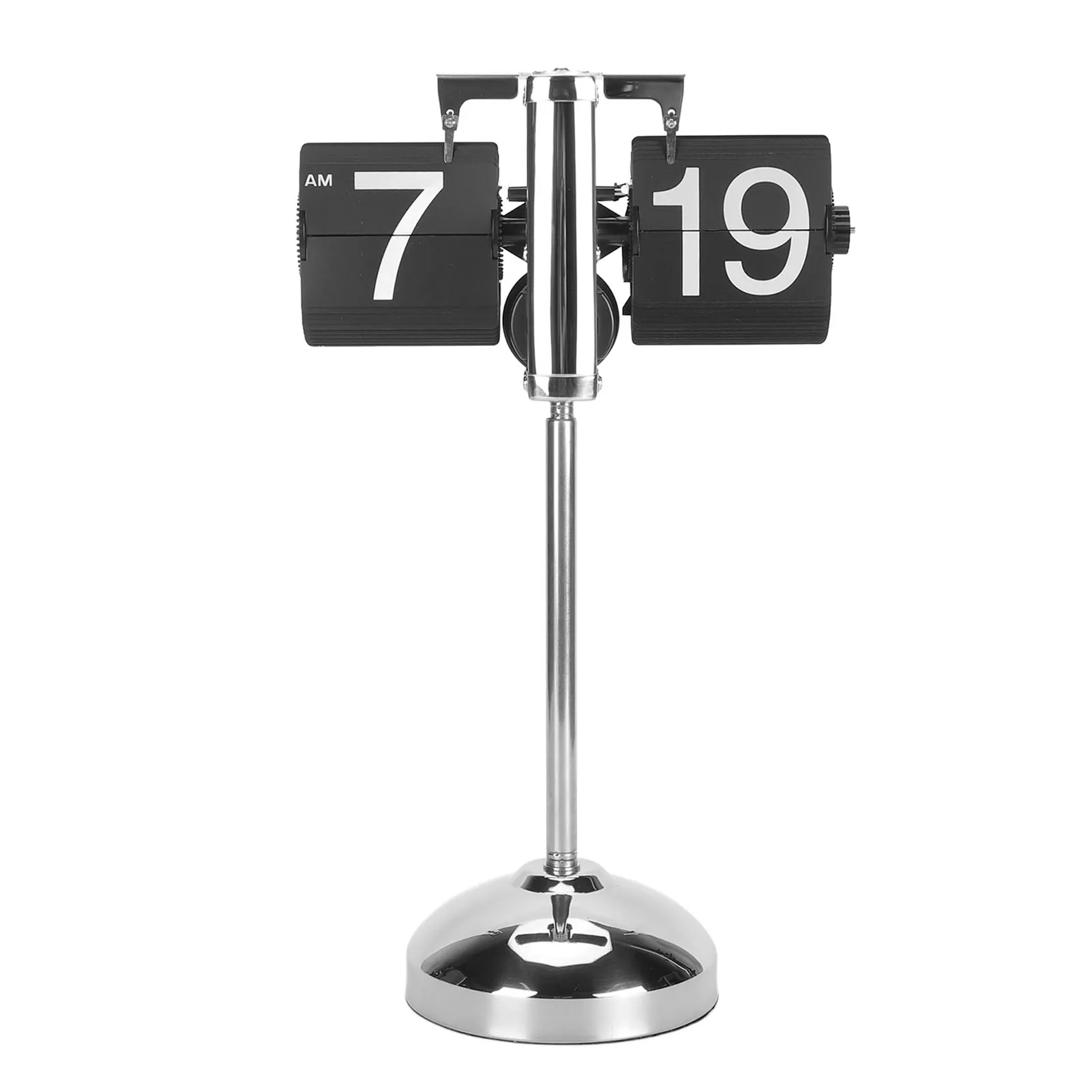 Digital Flip Clock 304 Stainless Steel Telescopic Pull Rod Anti Slip Battery Powered Mechanical Auto Page Turning Desk Clock