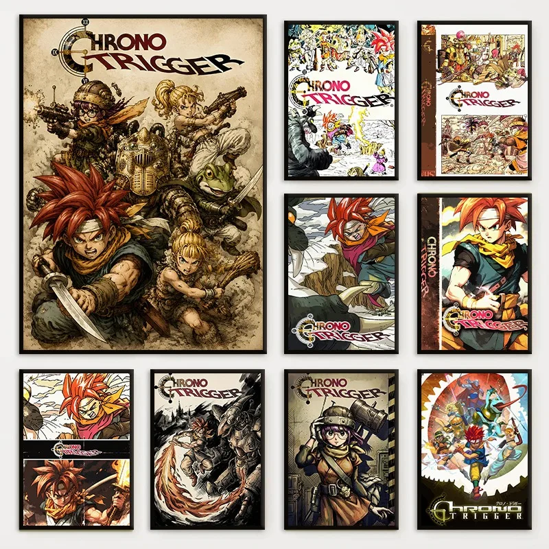 Vintage C-Chrono Trigger Classic Japanese Game Poster Anime Characters Canvas Painting Wall Art for Living Room Home Decor Gift