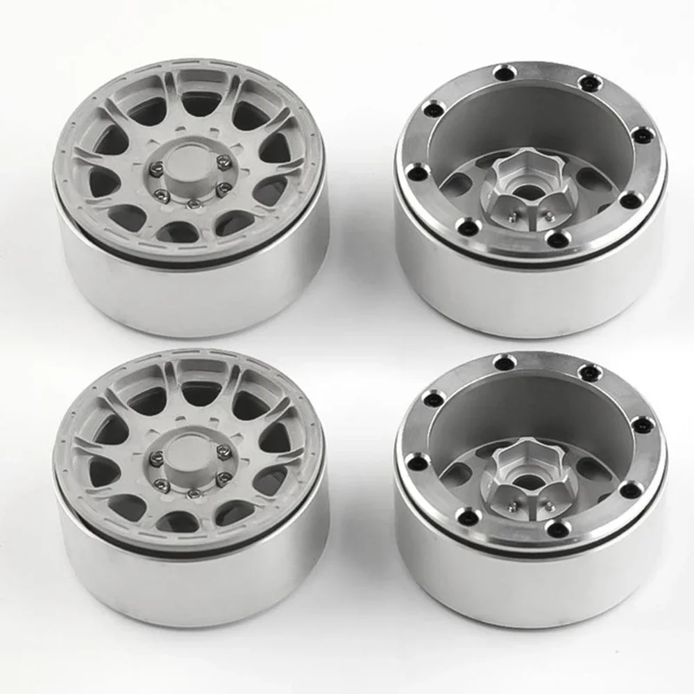 2.2 Alloy Beadlock Wheel Rims Metal Wheels Hub for 1/10 RC Crawler Axial SCX10 SCX10 II 90046 AXI03007 Traxxas TRX4 D90 Parts