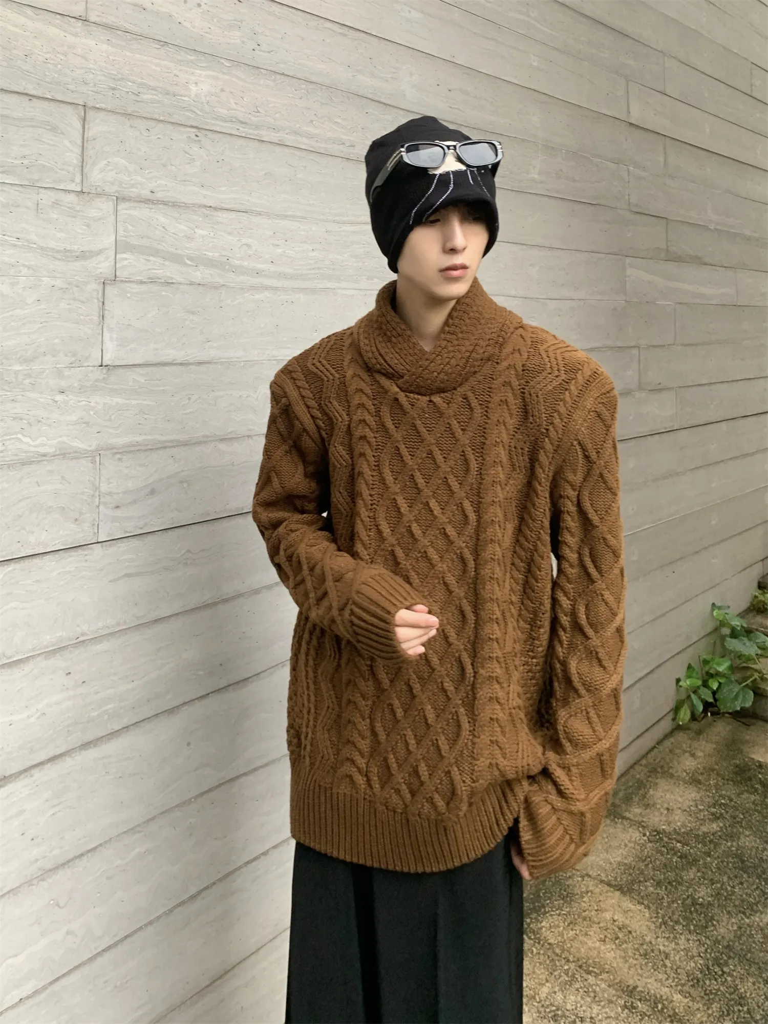 Suéter de Punto para Hombre HANY, con Hombreras, Estilo Casual Hoado, Ropa Interior Cálida para Invierno, Moda Juvenil Acti...