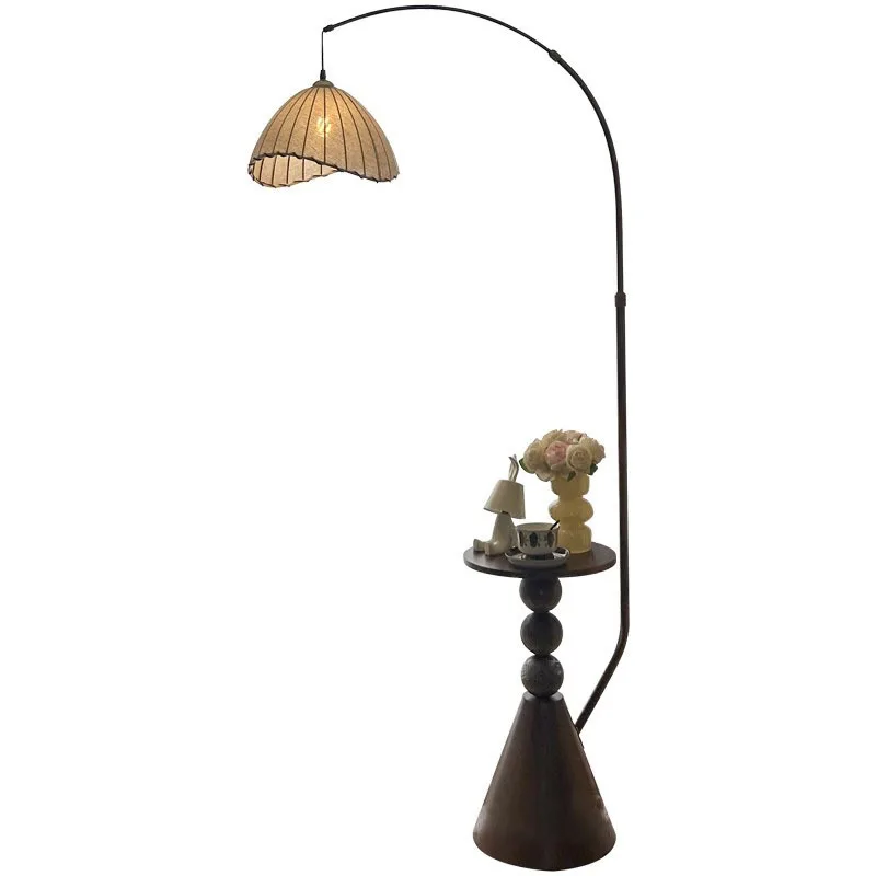 

French antique floor lamp, American retro, bedside table integrated table lamp