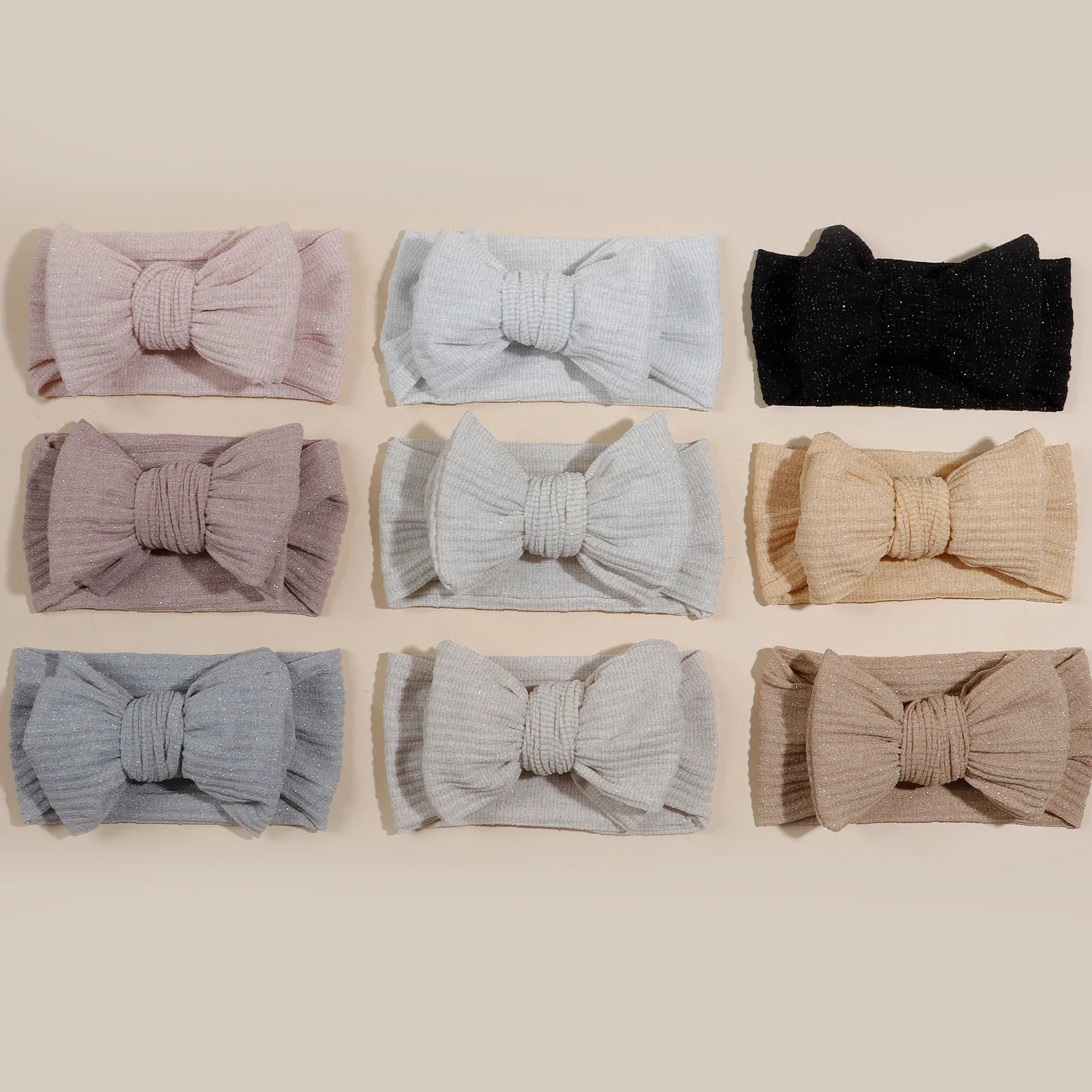 

New Bowknot Knitted Baby Girls Hairband Newborn Lovely High Elasticity Hat Turban Head Wraps Kids Bonnet Beanie Hair Accessory