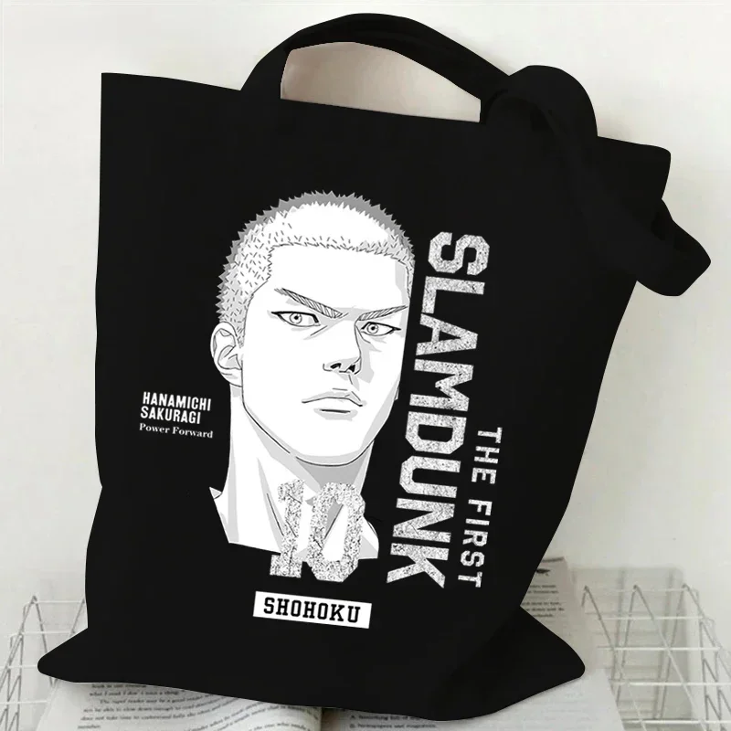 Donne Harajuku Comic Tote Bag Rukawa Kaede Handbag The Frist SlamDunk Lady borse a tracolla Slam Dunk Anime Shopping Black Bag