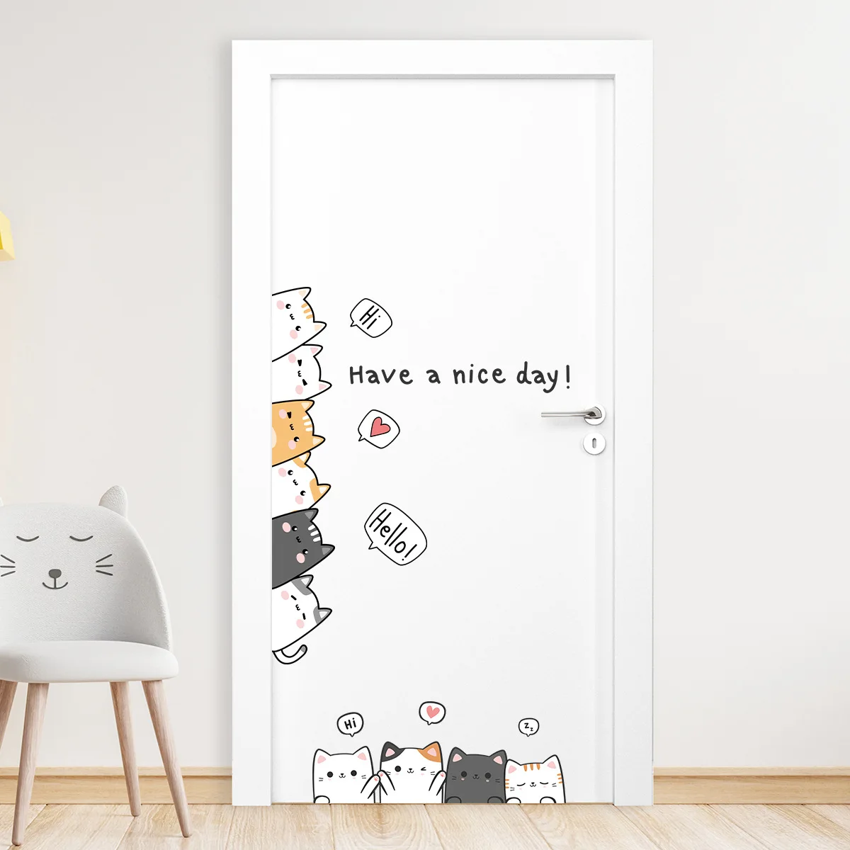 New Creative String of Little Cats Wishing You a Happy Day of Confession, Holiday Commemoration, Friendship Stickers, Room Bathr