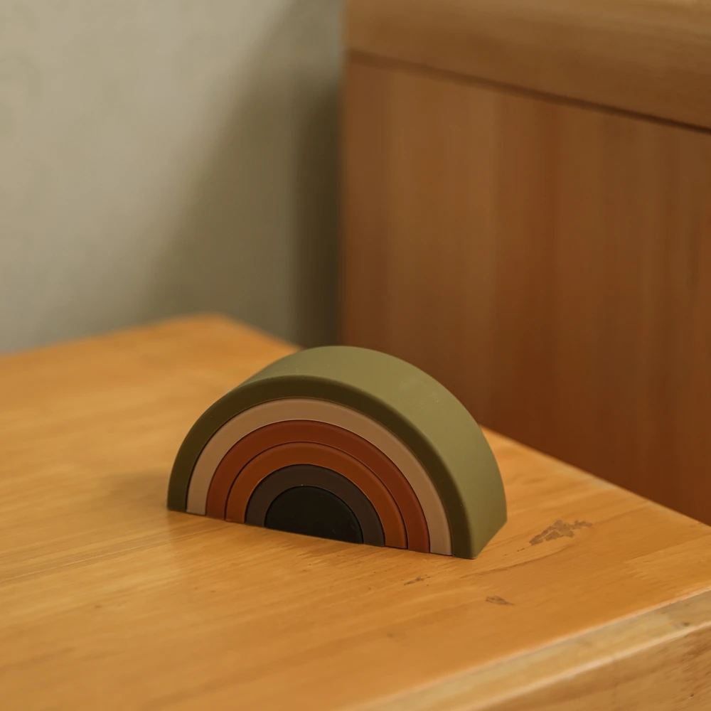 Montessori Baby Toy Stacking Building Blocks Toys Silicone Matching Creative Toys Game Edible Early Educational Toys Baby Gifts