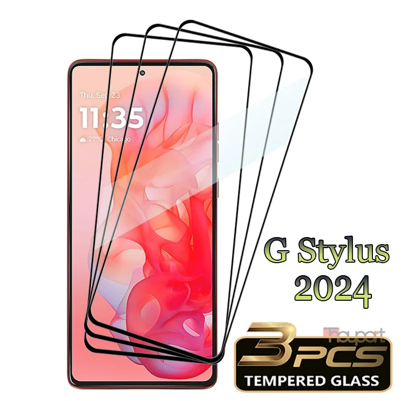 

3 Pcs For Motorola moto G Stylus 5G 2024 Glass Screen Protector 9H Anti-Scratch Tempered Glass Full Cover