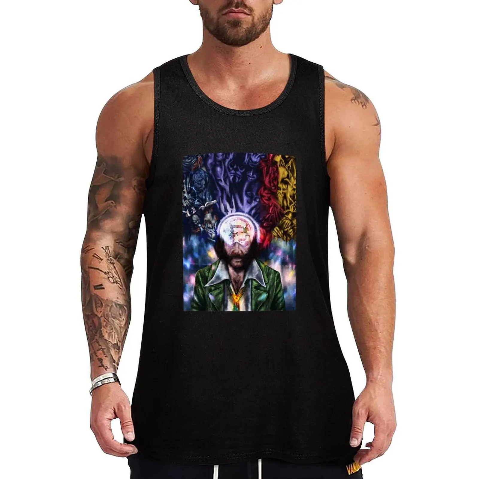 

Music Vintage Disco Video Games Elysium Cool Graphic Gifts Tank Top gym clothes men fitness clothing for men Man summer clothes