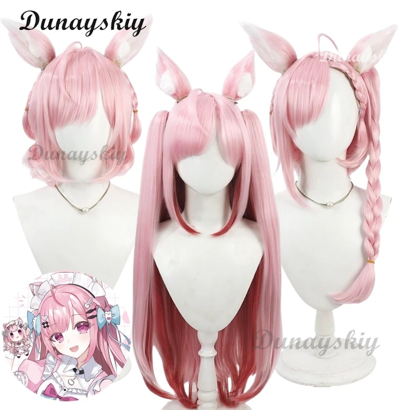 

Yuuki Sakuna Cosplay Wig Vtuber Pink Red 90cm Long Heat Resistant Synthetic Hair Halloween Party Role Play Carnival + Wig Cap