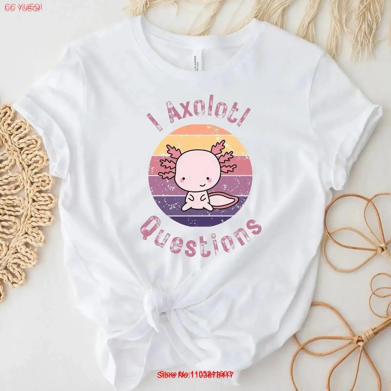 I Axolotl Questions Cute Funny T Shirt Lover for Men and Women Animal vintage Washed Casual Breathable Soft homme Comfortable