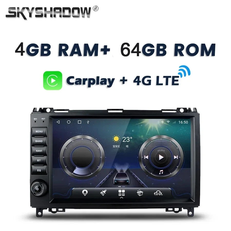 

4G + 64G Carplay Auto Android 11.0 LTE 9 "DSP Автомобильный DVD-плеер GPS WIFI Bluetooth Радио для Benz B200 W169 W245 Viano Vito Sprinter