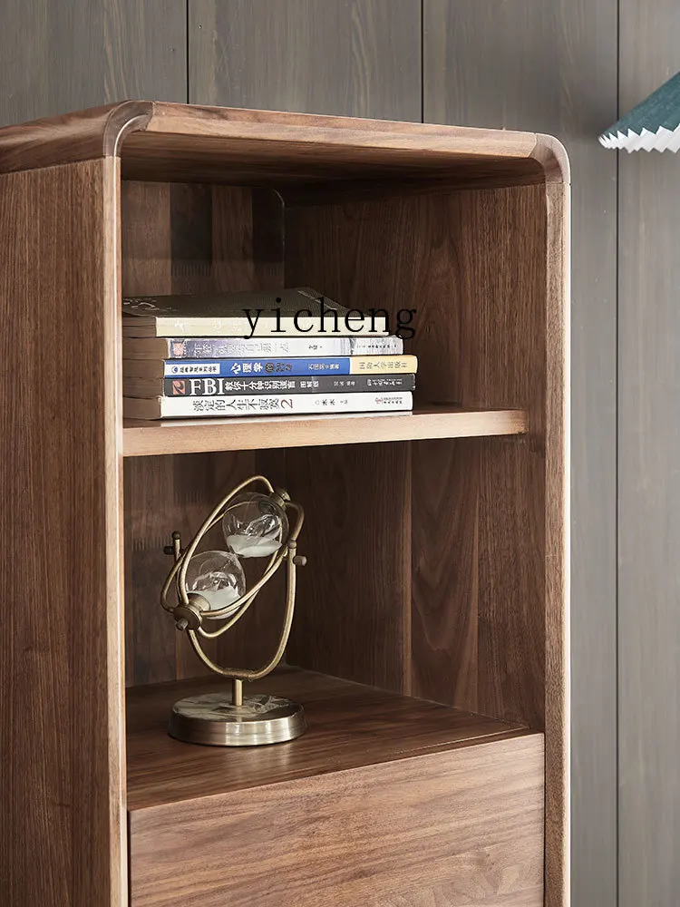 ZK Walnut TV Combination Low and High Cabinet Living Room Art Simple Storage Cabinet