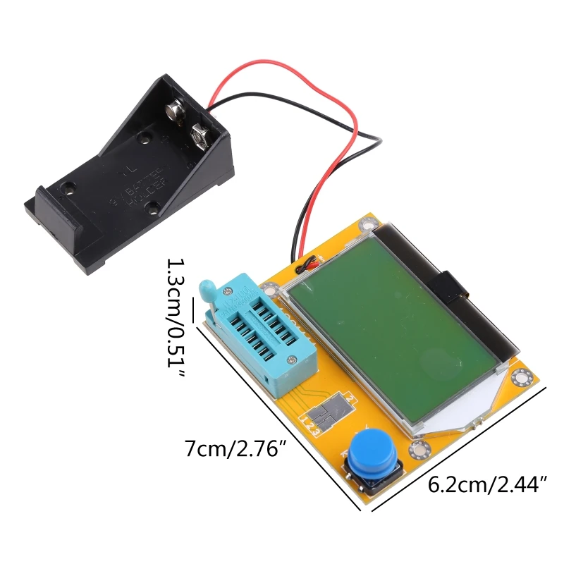 F92C 9V LCD Transteror Digital Tester LCR-T4 Meter 12864 Đèn nền điện dung Backlight