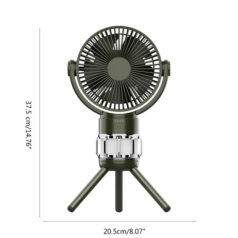 Ventilatore elettrico da esterno 10000mA Ventilatore da campeggio senza fili Ventilatore portatile leggero con treppiede e