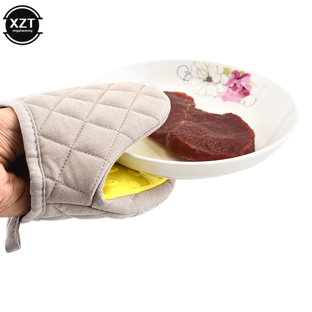 New Silicone Anti-scalding Oven Gloves Mitts Potholder Kitchen Silicone Gloves Tray Dish Bowl Holder Oven Handschoen Hand Clip