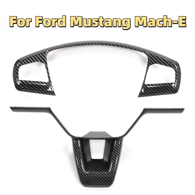 

For Ford Mustang Mach-E Steering Wheel Trim Frame Cover Decorative Protective Sticker Ford Electric Horse Car Patch Accessories