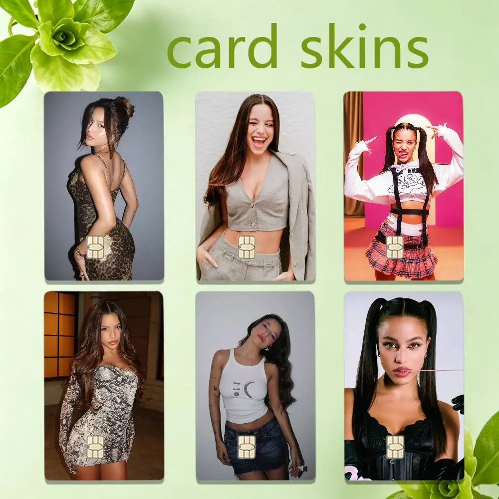 E-Emilia Mernes Singer  4pcs 1Set HD Waterproof Card Skins Protective Stickers for Credit Bank Game Cards