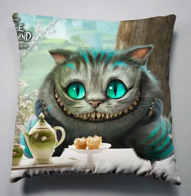 Alice In Wonderland Cartoon Soft Polyester Pillowcases Bedroom Home Office Hotel Pillowcases Personalized Wedding Gift 45x45cm .