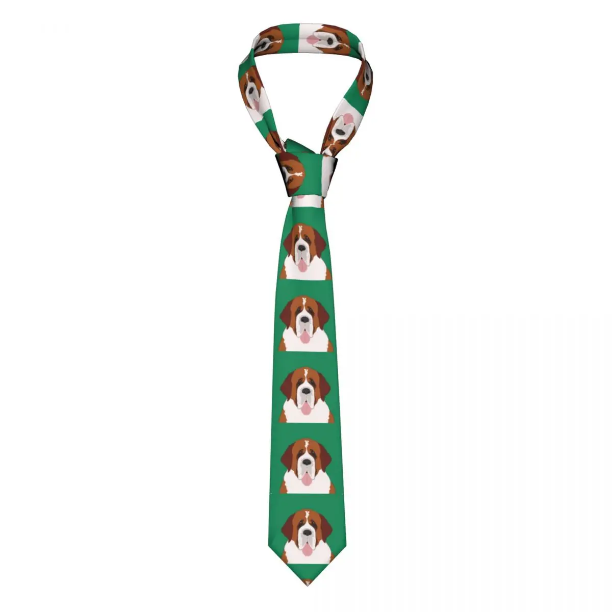 Mens Tie Slim Skinny Saint Bernard Dog Necktie Fashion Free Style Tie for Party Wedding