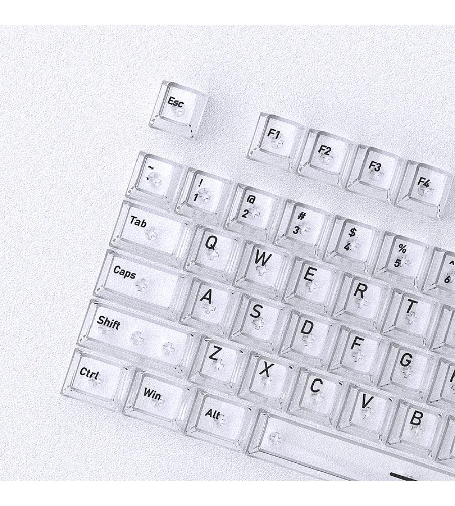 Keycap Personalized 136-key small full set of mechanical keyboard DIY positive engraving matte crystal white keycap